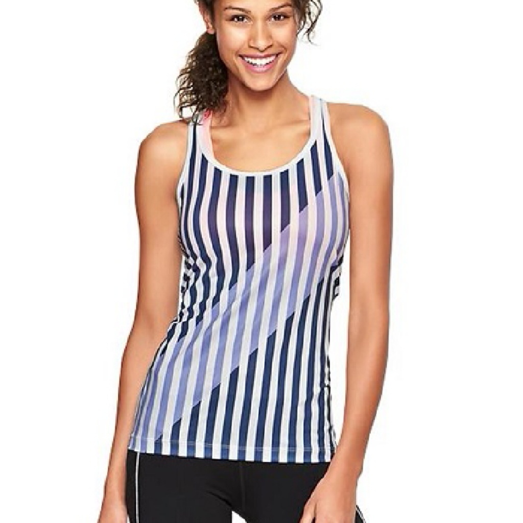 Gap Gapfit Striped Racerback Tank Top Nwt Xs Aso Royal Pains Paige Collins
